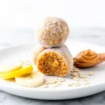 no-bake peanut butter banana energy bites - featured image