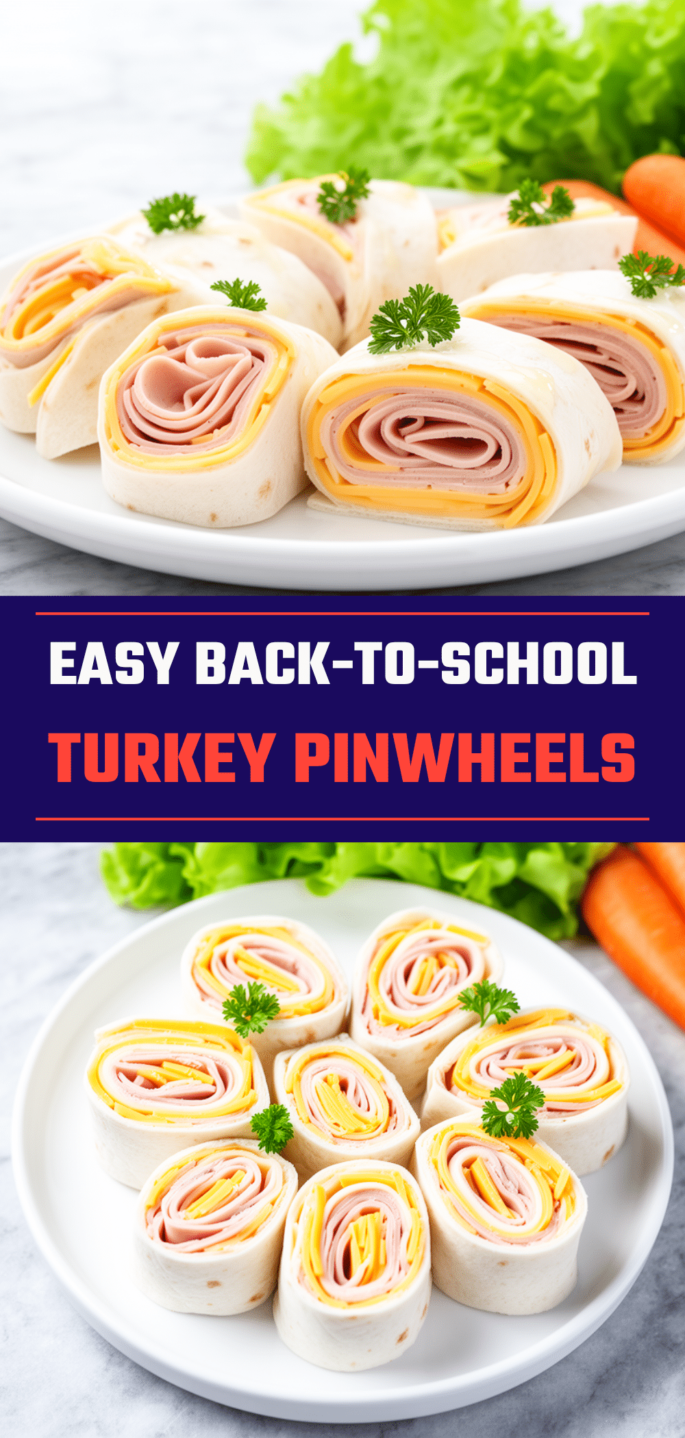Back-to-School Turkey Pinwheel Wraps: 5 Easy Kids Lunches 5 Back-to-School Turkey Pinwheel Wraps recipe