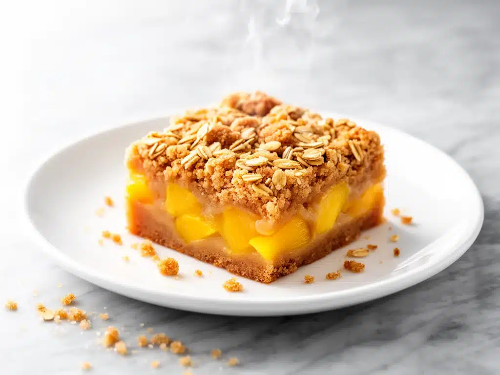 Brown Sugar Peach Crumble Bars - featured image