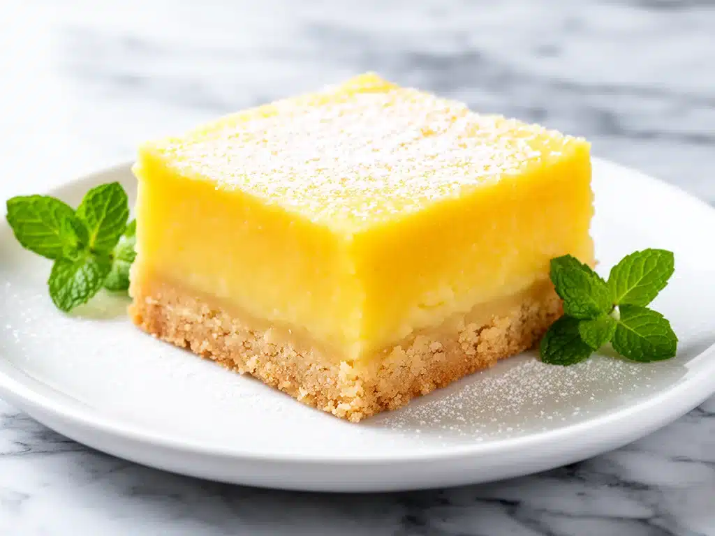 buttery shortbread lemon bars - featured image