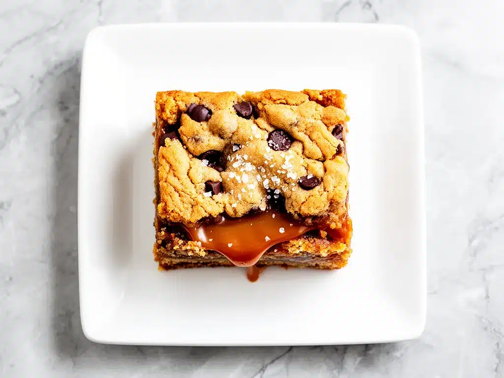 Caramel Stuffed Chocolate Chip Cookie Bars: 5-Step Easy Dessert 4 caramel stuffed chocolate chip cookie bars preparation steps