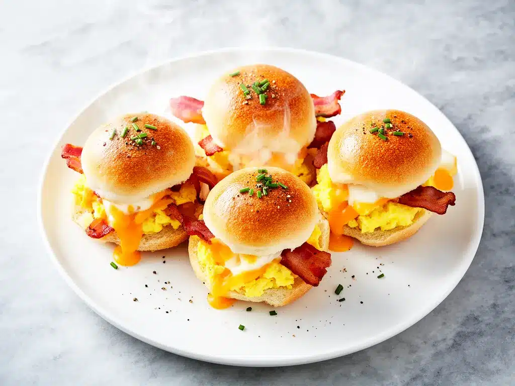 Cheesy Bacon and Egg Breakfast Sliders: 15-Min Family Favorite 4 Cheesy Bacon and Egg Breakfast Sliders preparation steps