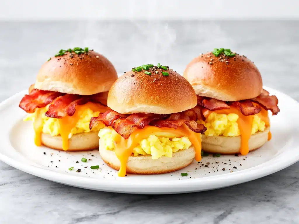 Cheesy Bacon and Egg Breakfast Sliders - featured image