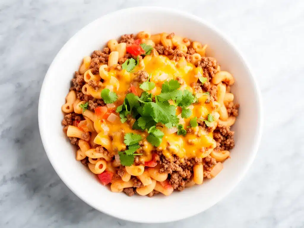 Cheesy Ground Beef Taco Pasta Skillet: 15-Min Easy Dinner 4 cheesy ground beef taco pasta skillet preparation steps