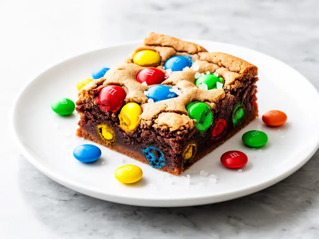 chewy M&M cookie bars - featured image
