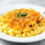 creamy baked mac and cheese - featured image