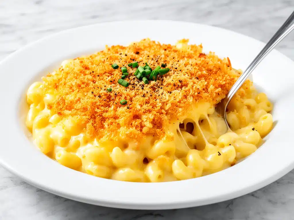 creamy baked mac and cheese - featured image