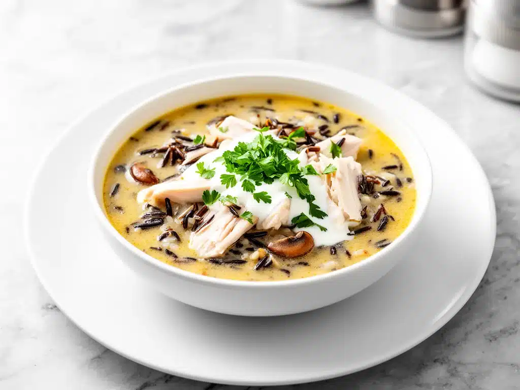 creamy chicken and wild rice soup - featured image