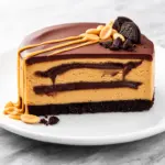 creamy chocolate peanut butter no-bake cheesecake - featured image