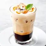 creamy iced vanilla latte - featured image