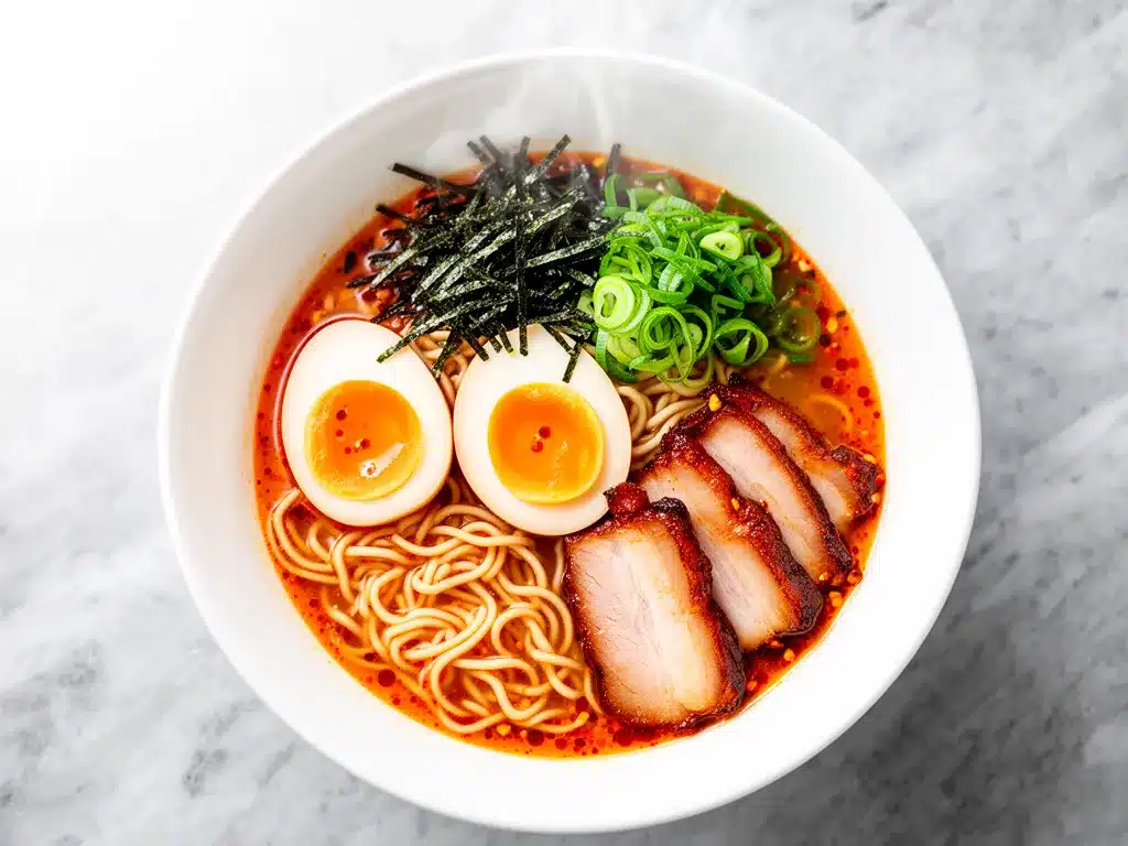 Creamy Spicy Ramen with Soft-Boiled Egg: Best Takeout Style 4 creamy spicy ramen preparation steps