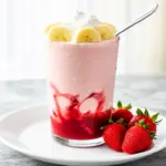 creamy strawberry banana protein smoothie - featured image