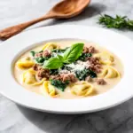 creamy tortellini soup - featured image
