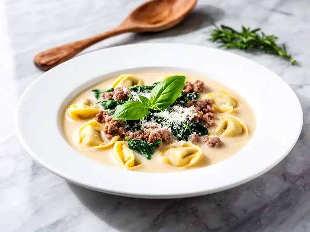 creamy tortellini soup - featured image