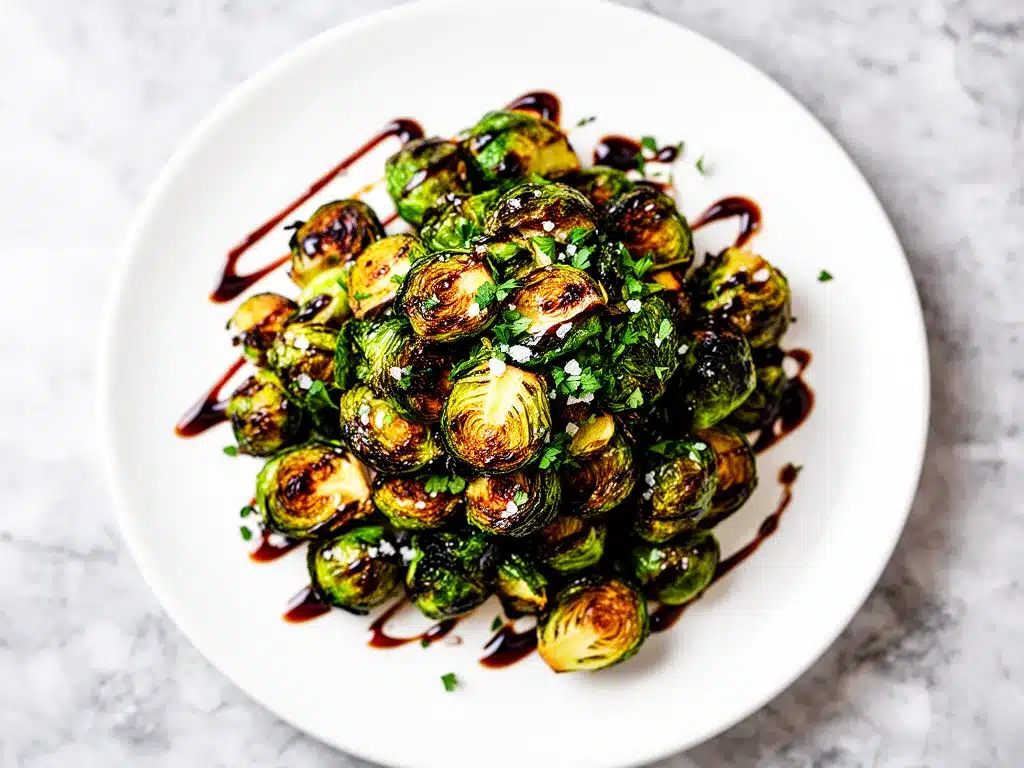 Crispy Air Fryer Brussels Sprouts: 15-Min Easy Balsamic Recipe 4 crispy air fryer Brussels sprouts preparation steps