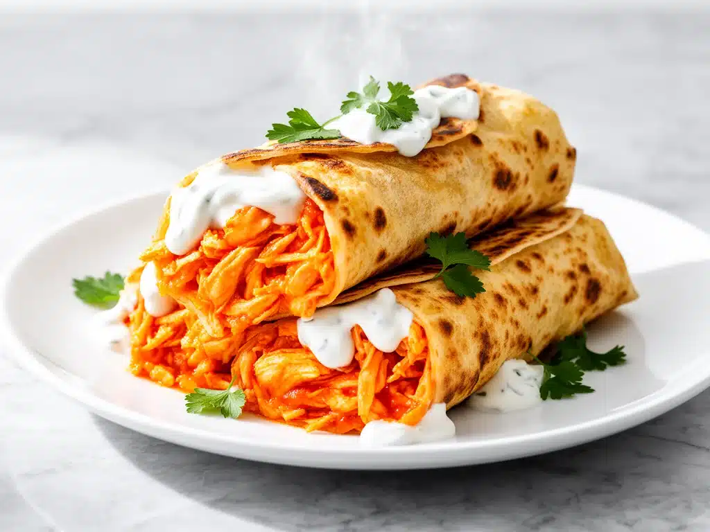 Crispy Baked Buffalo Chicken Wraps - featured image