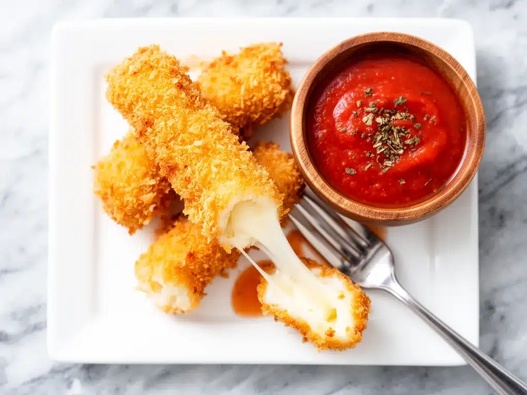 Crispy Baked Mozzarella Sticks: 15min Easy Recipe 4 crispy baked mozzarella sticks preparation steps