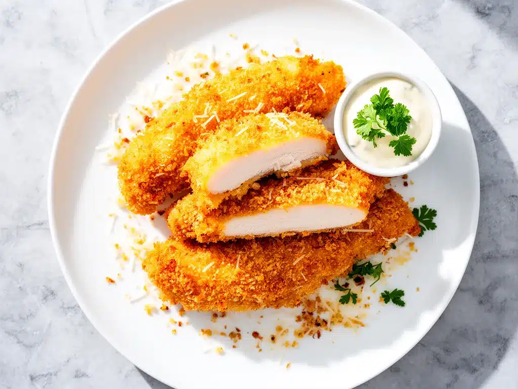 Crispy Baked Parmesan Crusted Chicken Tenders: 3-Ingredient 4 crispy baked parmesan crusted chicken tenders preparation steps