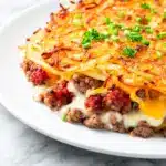 crispy hash brown breakfast casserole - featured image