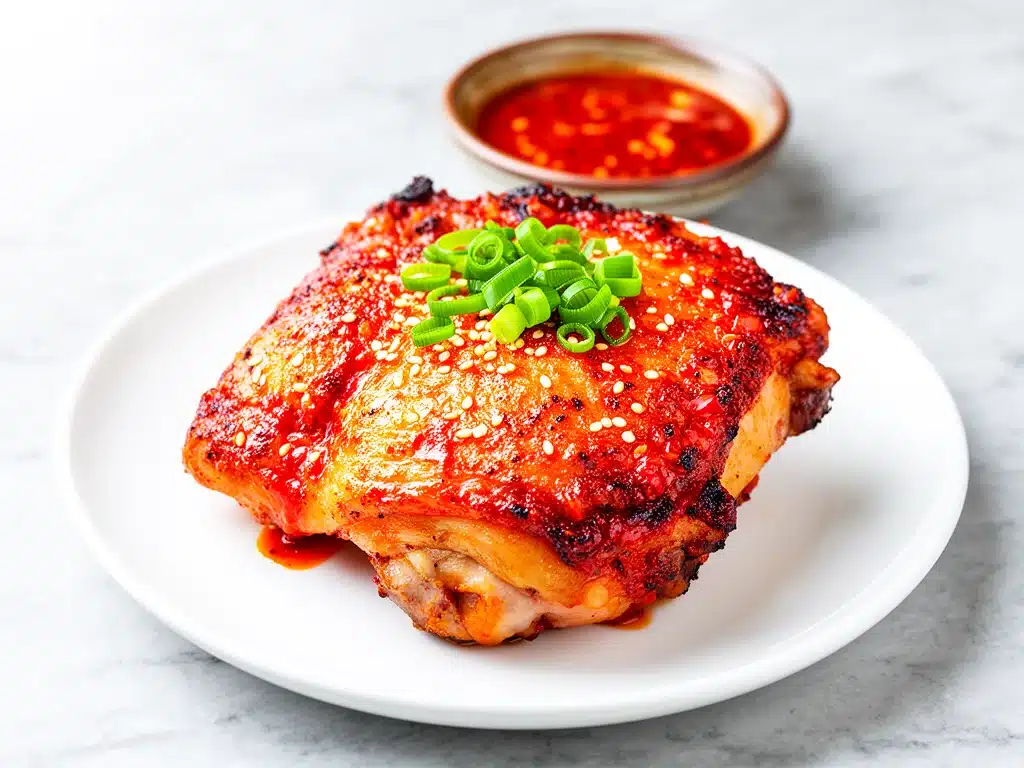 Crispy Korean Gochujang Glazed Chicken Thighs - featured image