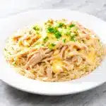 crockpot cheesy chicken and rice - featured image
