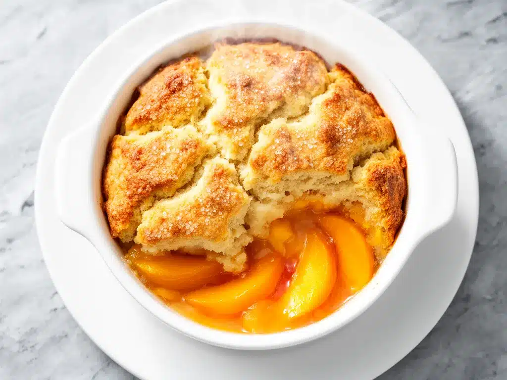 Fresh Peach Cobbler: Easy 5-Ingredient Biscuit Topping Recipe 4 fresh peach cobbler preparation steps