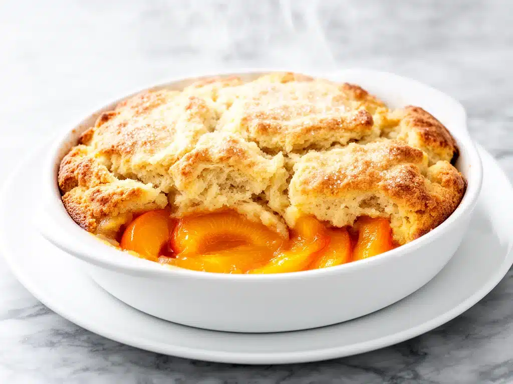fresh peach cobbler - featured image