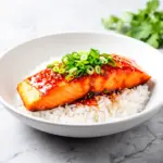 Honey Sriracha Glazed Salmon Rice Bowls - featured image