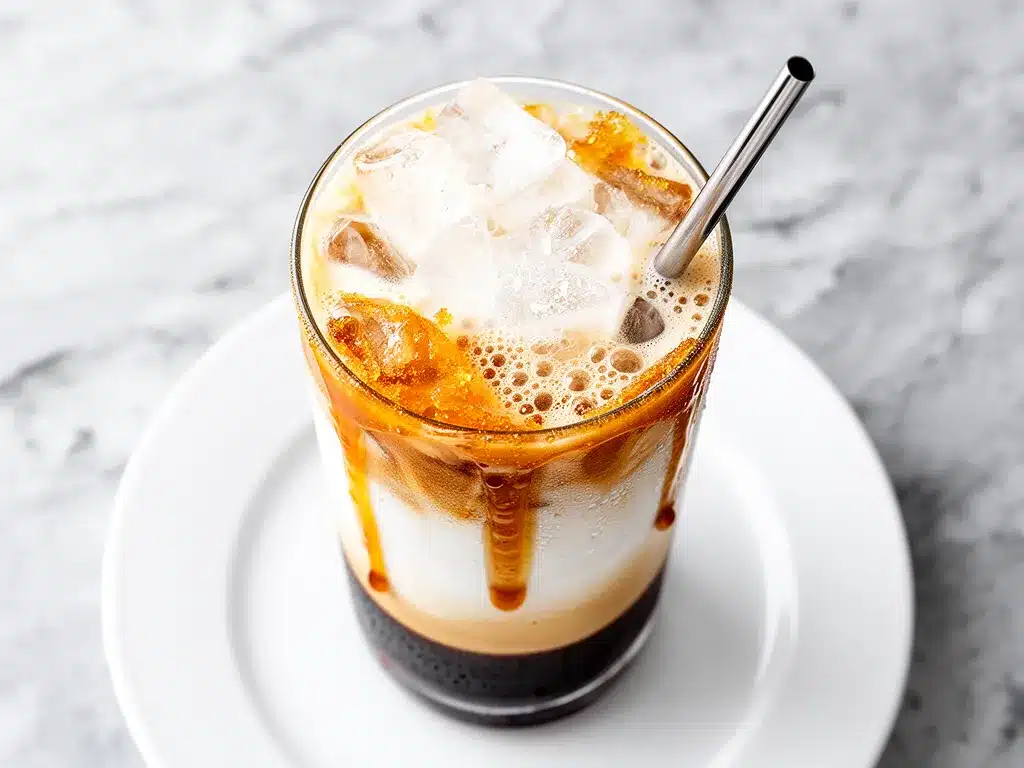 Iced Brown Sugar Oat Milk Shaken Espresso 4 iced brown sugar oat milk shaken espresso preparation steps