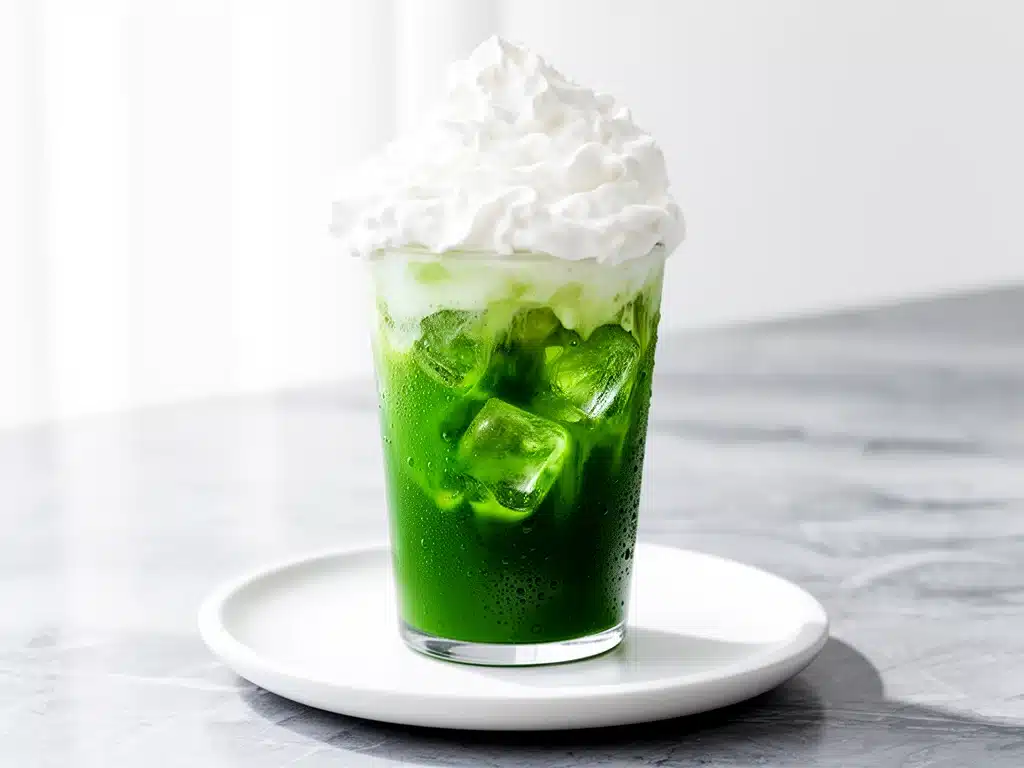 iced matcha latte with vanilla cream - featured image