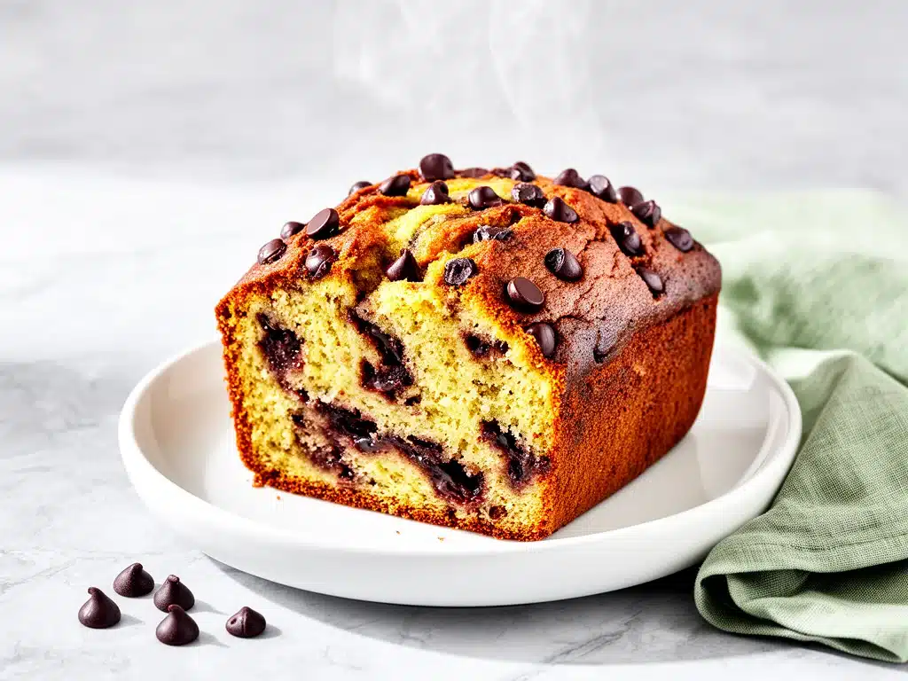 moist banana bread with chocolate chips - featured image