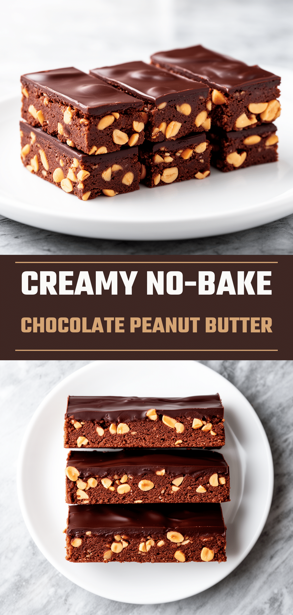 No-Bake Chocolate Peanut Butter Bars: 3 Ingredients 5 no-bake chocolate peanut butter bars recipe