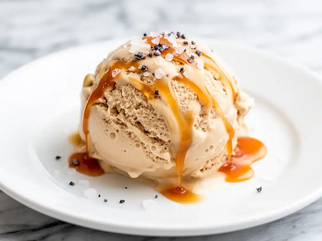 No-Churn Salted Caramel Ice Cream - featured image