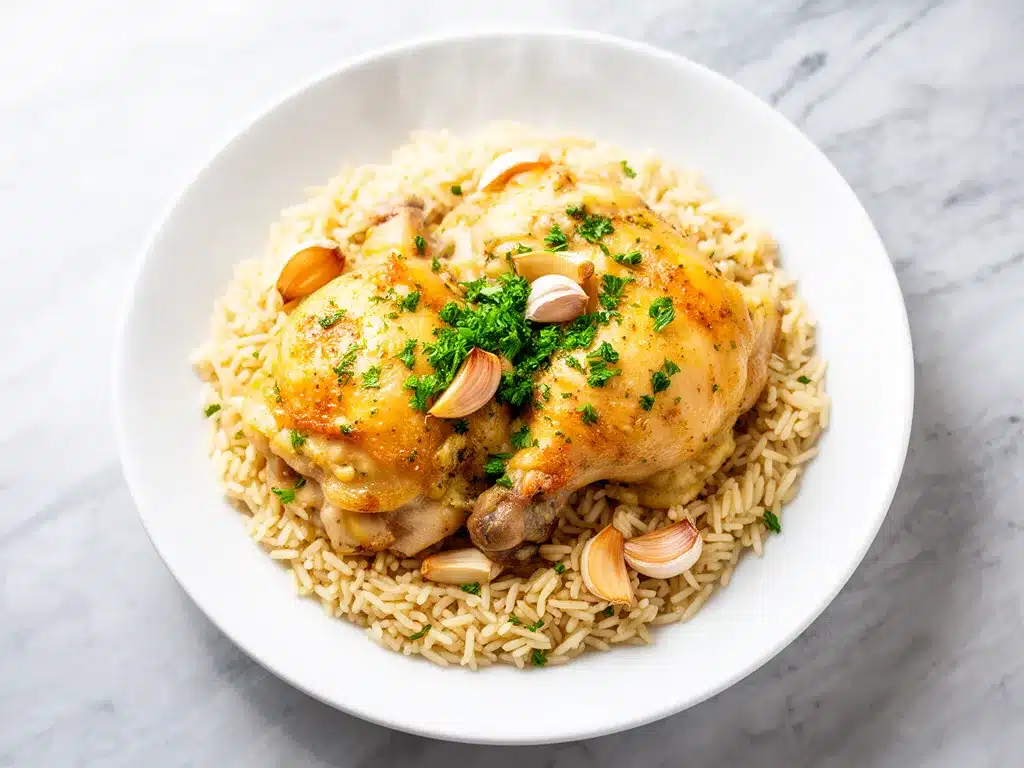 One-Pot Garlic Butter Chicken and Rice: Easy Weeknight Dinner 4 one-pot garlic butter chicken and rice preparation steps