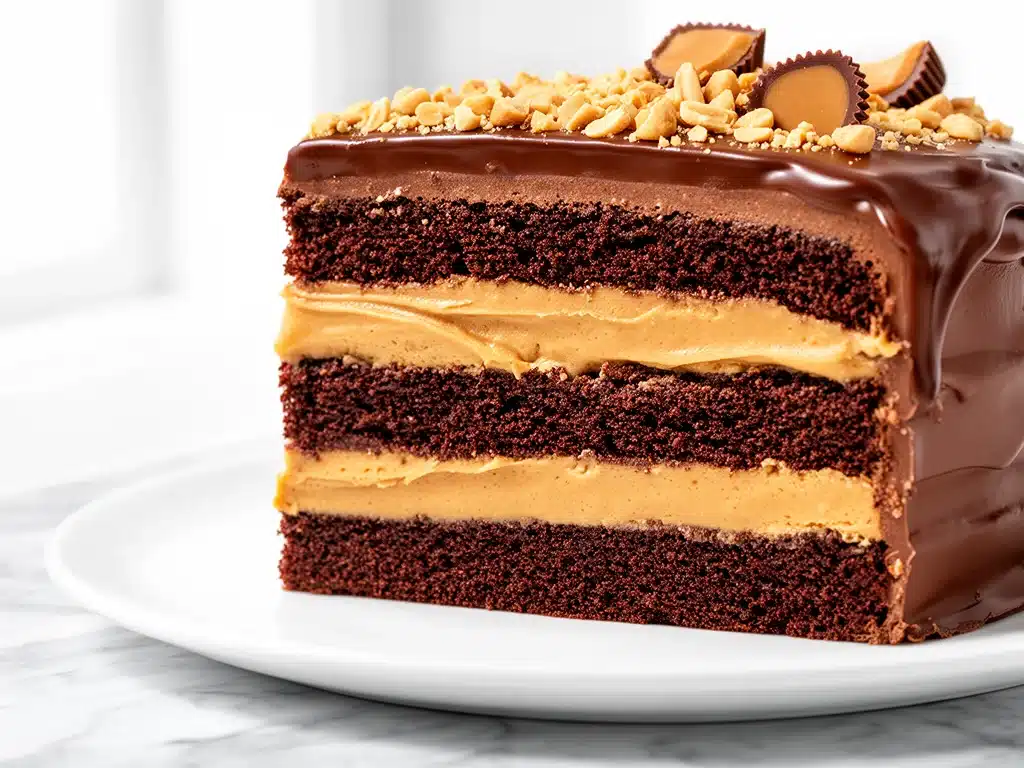 Reeses Peanut Butter Chocolate Layer Cake - featured image