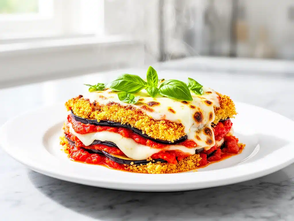 roasted eggplant parmesan - featured image