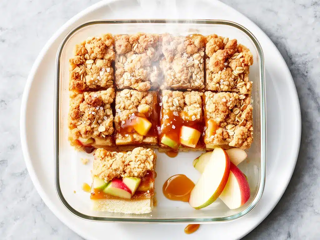 Salted Caramel Apple Crumble Bars: 4 Easy Dessert Bars 4 Salted Caramel Apple Crumble Bars preparation steps