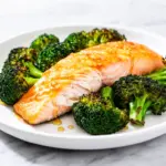 sheet pan honey garlic salmon - featured image