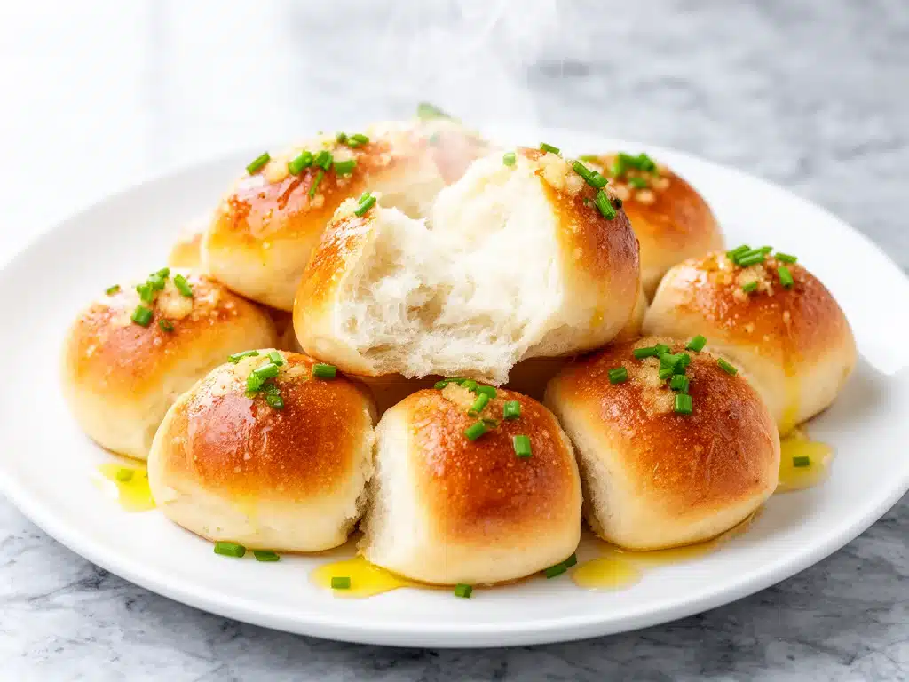 soft garlic butter dinner rolls - featured image
