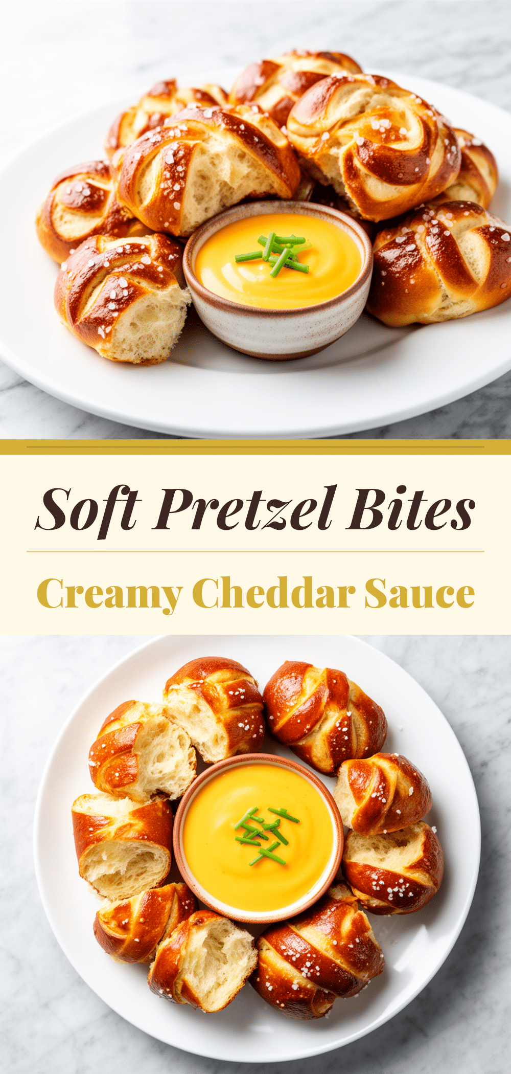 Easy Soft Pretzel Bites with Cheddar Sauce 5 soft pretzel bites with cheddar sauce recipe