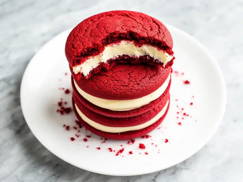 Soft Red Velvet Cookies: 3-Ingredient Easy Cream Cheese Filling 4 soft red velvet cookies preparation steps