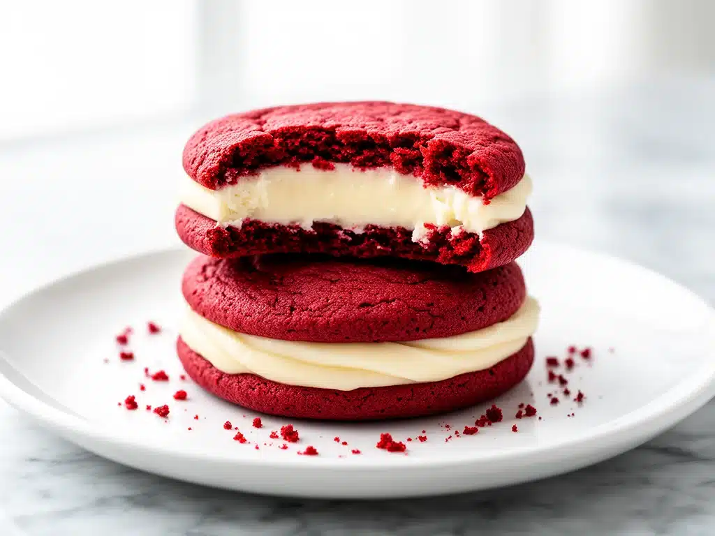 soft red velvet cookies - featured image