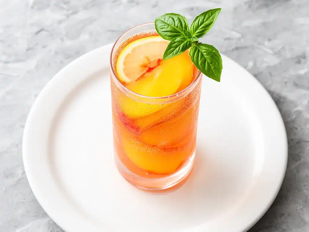 Best Sparkling Fresh Peach Lemonade with Basil 4 sparkling fresh peach lemonade with basil preparation steps