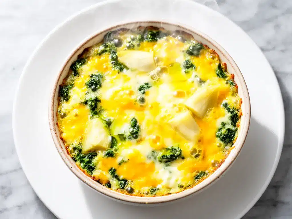 Hot and Bubbly Cheesy Spinach Artichoke Dip: 10-Minute Party Dip 4 spinach artichoke dip preparation steps