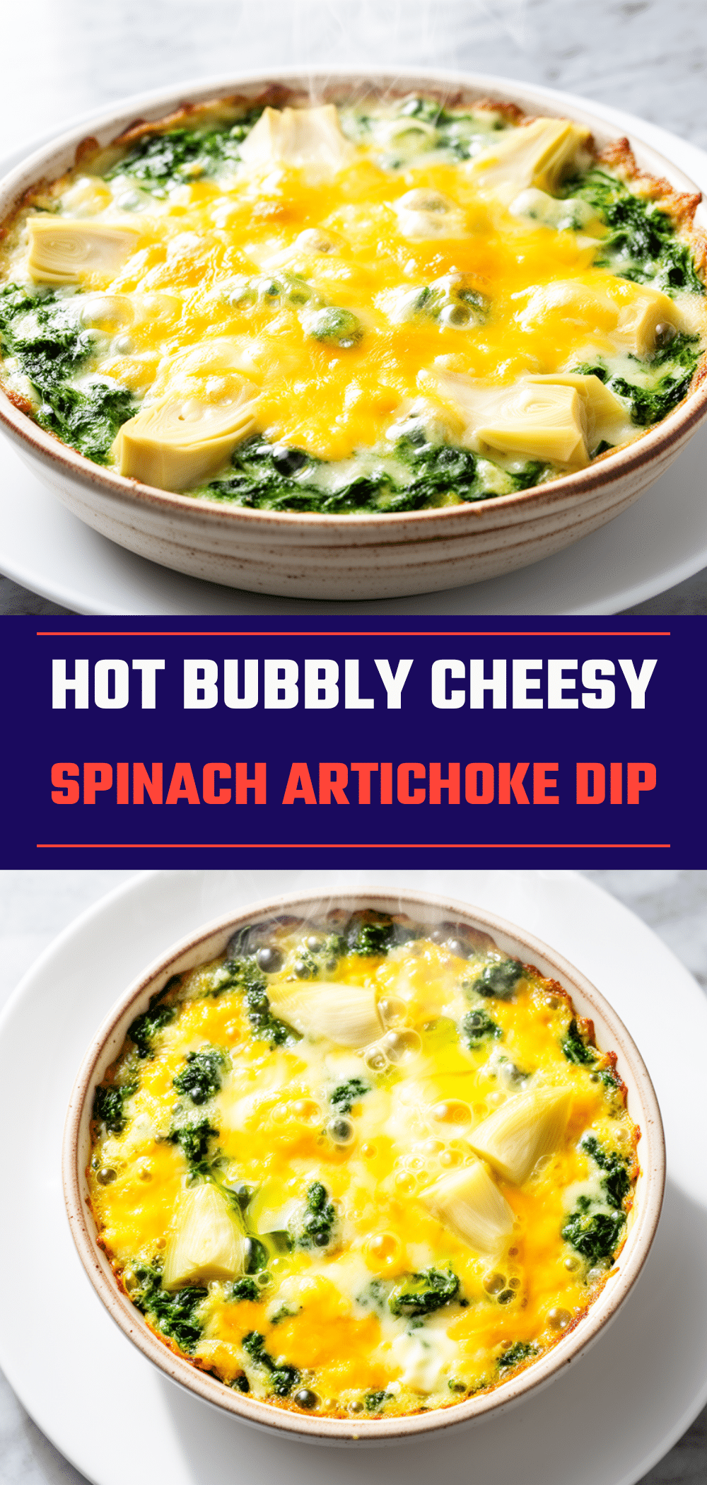 Hot and Bubbly Cheesy Spinach Artichoke Dip: 10-Minute Party Dip 5 spinach artichoke dip recipe