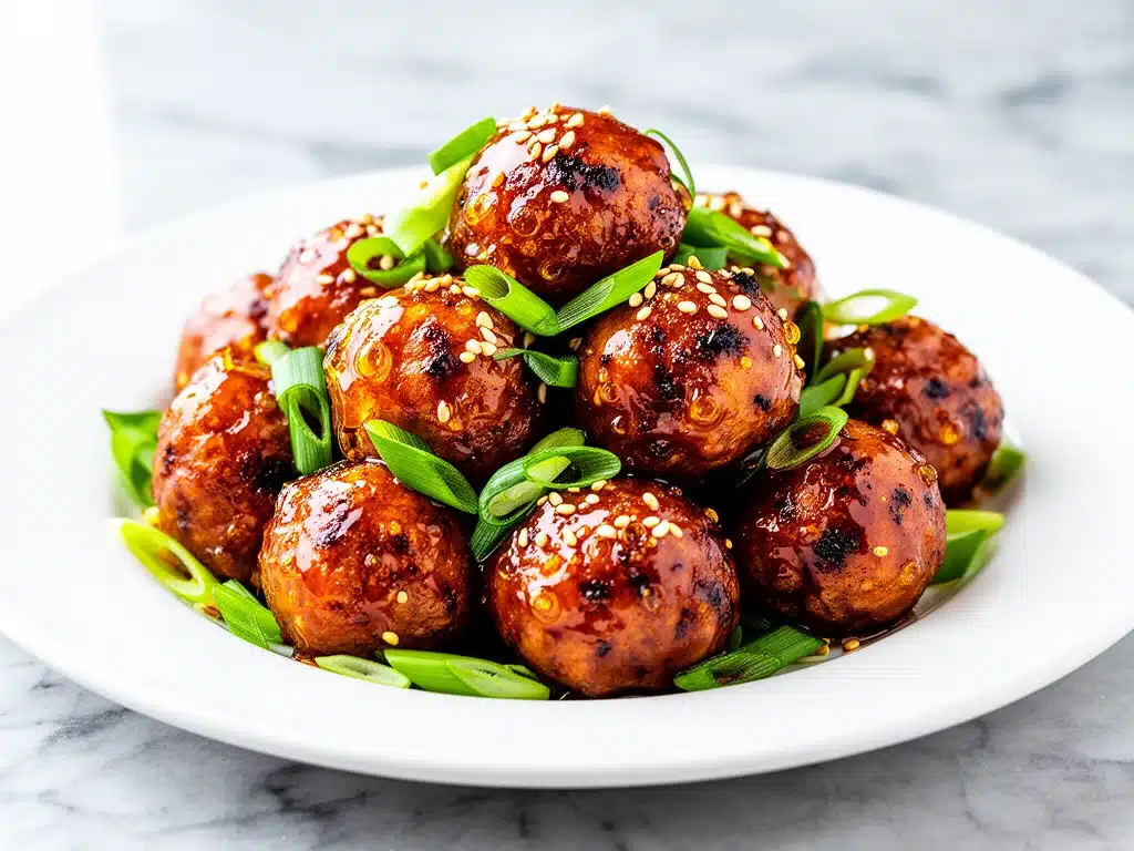 Sticky Asian Honey Garlic Meatballs - featured image