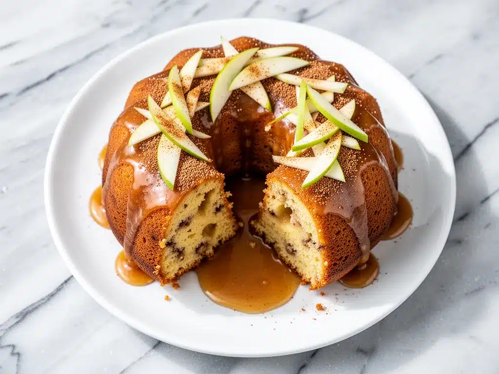 Ultra-Moist Fall Apple Cider Donut Cake with Brown Butter Glaze 4 apple cider donut cake preparation steps