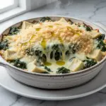 cheesy baked spinach artichoke dip - featured image