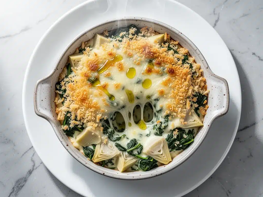 Cheesy Baked Spinach Artichoke Dip: Best 5-Ingredient Party Dip 4 cheesy baked spinach artichoke dip preparation steps