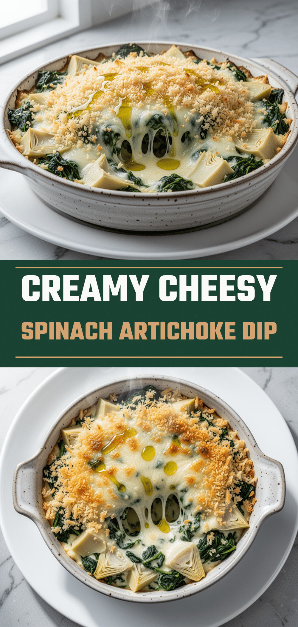 Cheesy Baked Spinach Artichoke Dip: Best 5-Ingredient Party Dip 5 cheesy baked spinach artichoke dip recipe